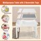 Kids Multi Activity Play Table Wooden Building Block Desk with Storage Paper Roll